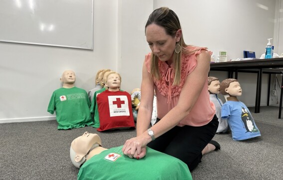 Jaimee Astle conducts first aid training